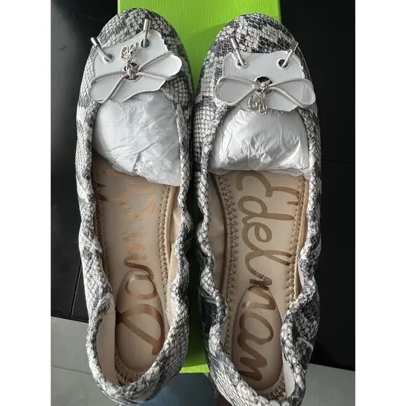 Sam Edelman Felicia Roccia Leather Snakeskin Ballet Flats Women's Size 7.5 $120 - Picture 6 of 6